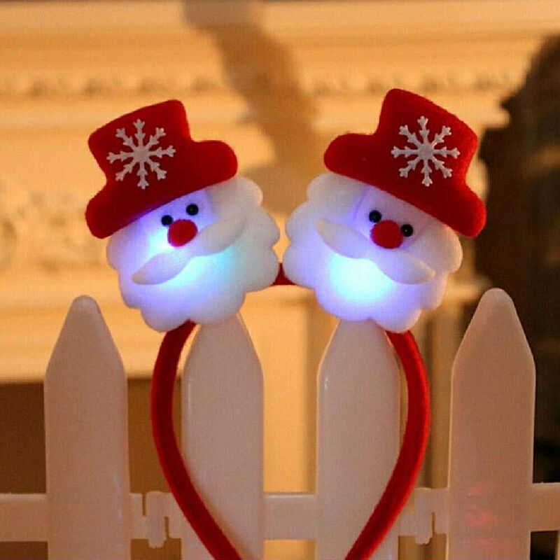 玩具 光るカチューシャ【サンタor雪だるま】 選べる2種類 おもちゃ クリスマスツリー 飾り イベント 光るおもちゃ ギフト 雑貨 可愛い 装飾品 景品 光る
