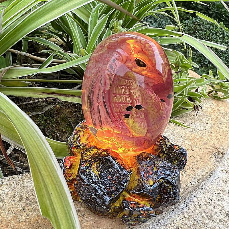 風水 ドラゴン エッグ Egg 卵 Led台座付き オレンジorグリーン 溶岩石 皇帝龍 運気急上昇 水晶 風水グッズ レジン 置物 龍 開運祈願 金運祈願 玄関 通販 Roomclipショッピング