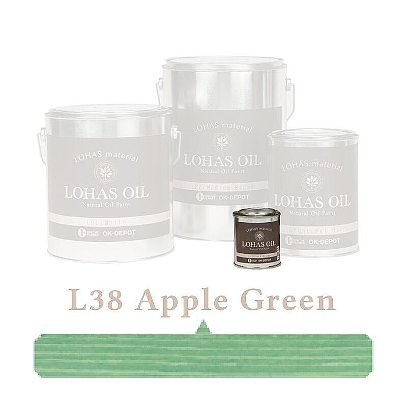 国産自然塗料 LOHAS material（ロハスマテリアル） LOHAS OIL（ロハスオイル） カラー L38:アップルグリーン