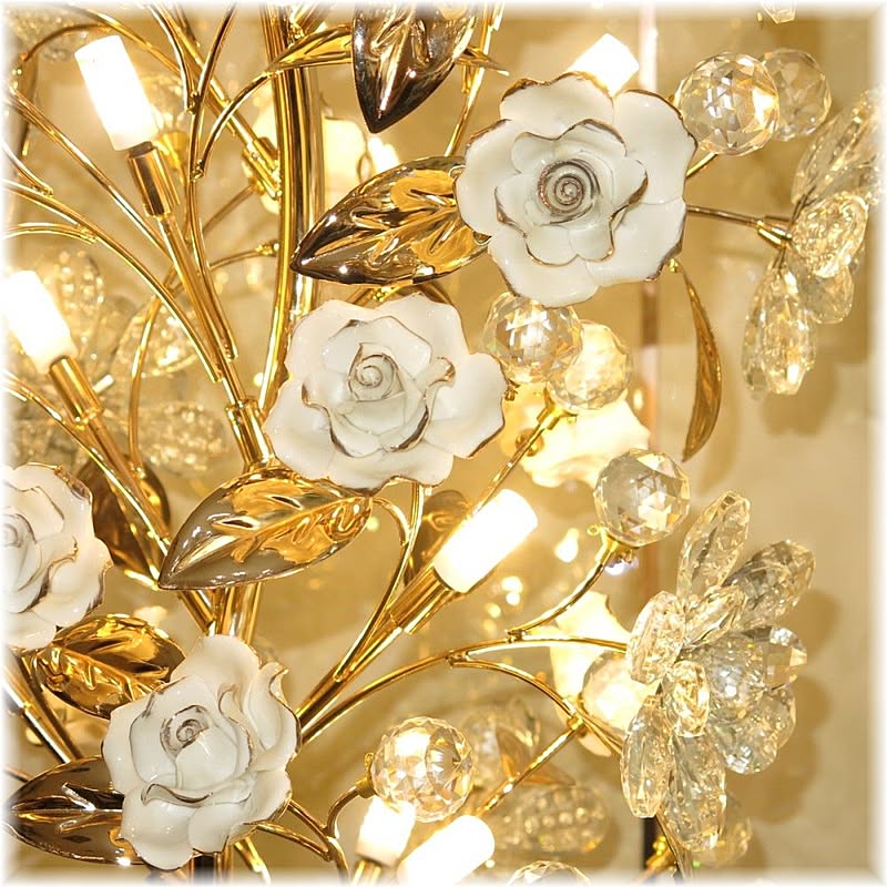 アンティーク・ガレ 薔薇モチーフ LED クリスタル フロア アンティーク・ガレ 薔薇モチーフ LED クリスタル フロア