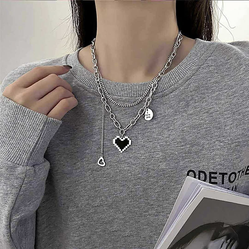 ネックレス ドット ハート アクセサリー メンズ レディース ユニ ネックレス ドット ハート アクセサリー メンズ レディース ユニ