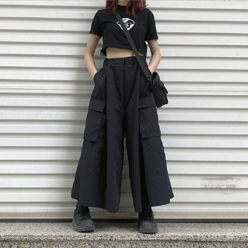 パンツ ニッカ風 ワイドパンツ ボトムス ブラック 韓国ファッション ゆったり ビッグシルエット オーバーサイズ 黒無地 ズボン レッグ クラシック
