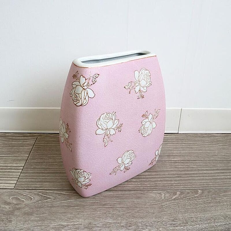 花瓶 おしゃれ 陶磁器 かわいい ピンク イラスト ローズ 0901RTA015