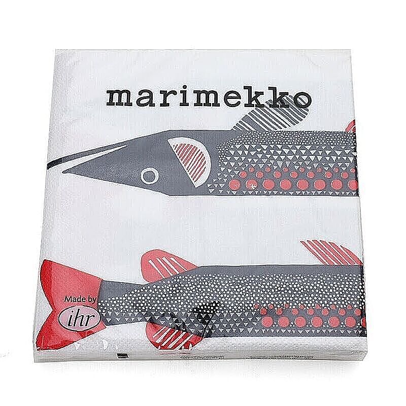 マリメッコ ペーパーナプキン 魚 8枚 Hauki／ハウキ 【誠実】 - 食器