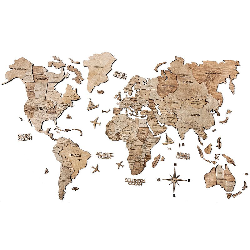 3d Wood World Map インテリア用壁掛け木製世界地図 通販 Roomclipショッピング