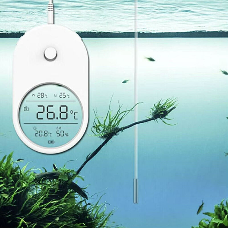 水槽 用 水温計 温度計 湿度計 デジタル 空気 アクアリウム 隔離 メダカ 稚魚 淡水 観察 繁殖 安心 安全 飼育 自由研究 かわいい