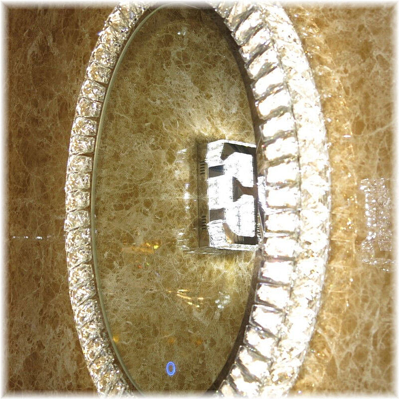 壁掛け鏡 壁掛けミラー ウォールミラー 姿見 姿見鏡 クリスタルミラー シリーズ（四角形）：スーパークリアーミラー（超透明鏡） クリスタルカットタイプ 