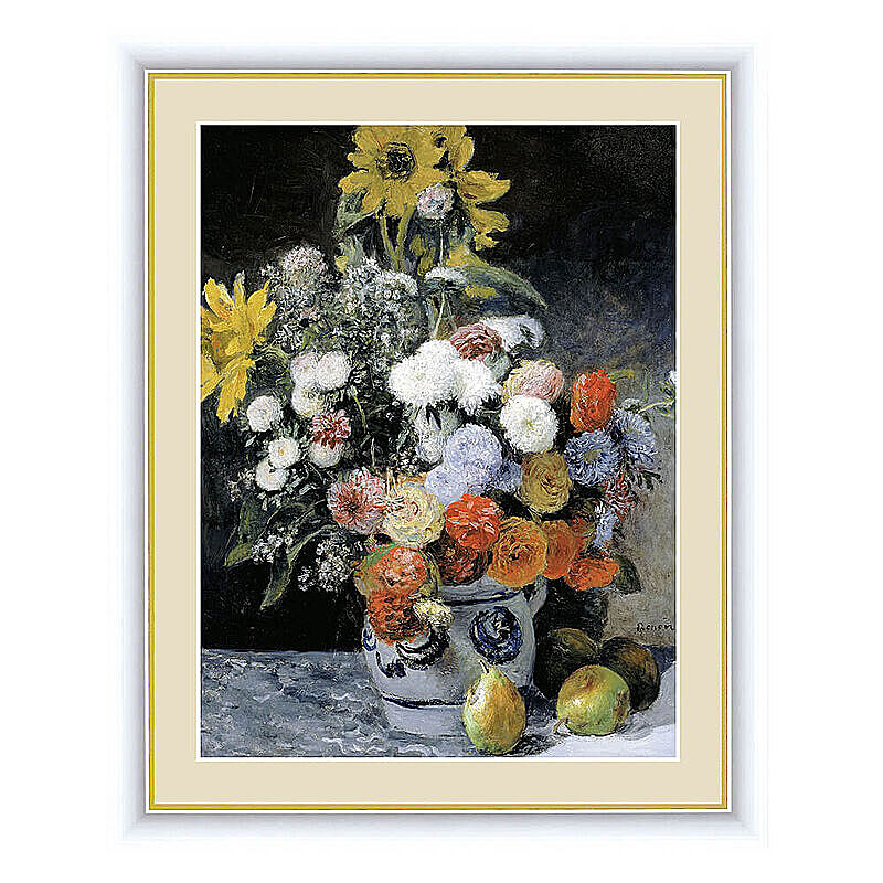 Pierre-Auguste Renoir（ピエール＝オーギュスト・ルノワール） 花瓶の花 アートポスター（フレーム付き） m10809