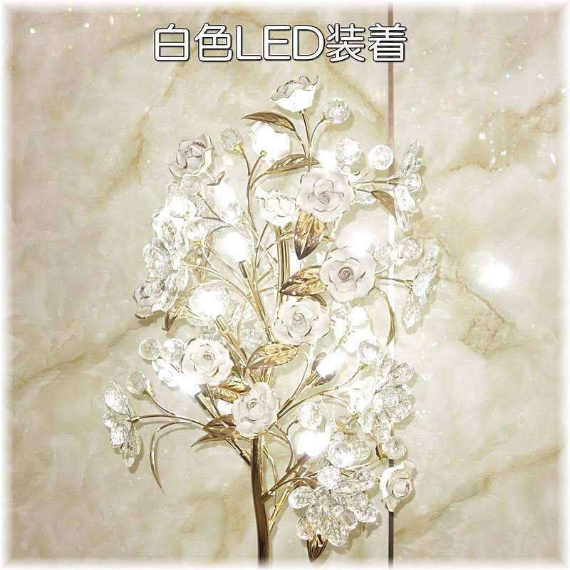 アンティーク・ガレ 薔薇モチーフ LED クリスタル フロア アンティーク・ガレ 薔薇モチーフ LED クリスタル フロア