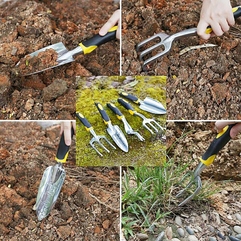 ガーデニング 道具セット 5点 イエロー ハンドスコップ ハンドシャベル 移植スコップ 草ぬき 熊手 土工 農具 根起こし 園芸用 スコップ 園芸 ガーデニングツール ガーデニングセット 通販 Roomclipショッピング