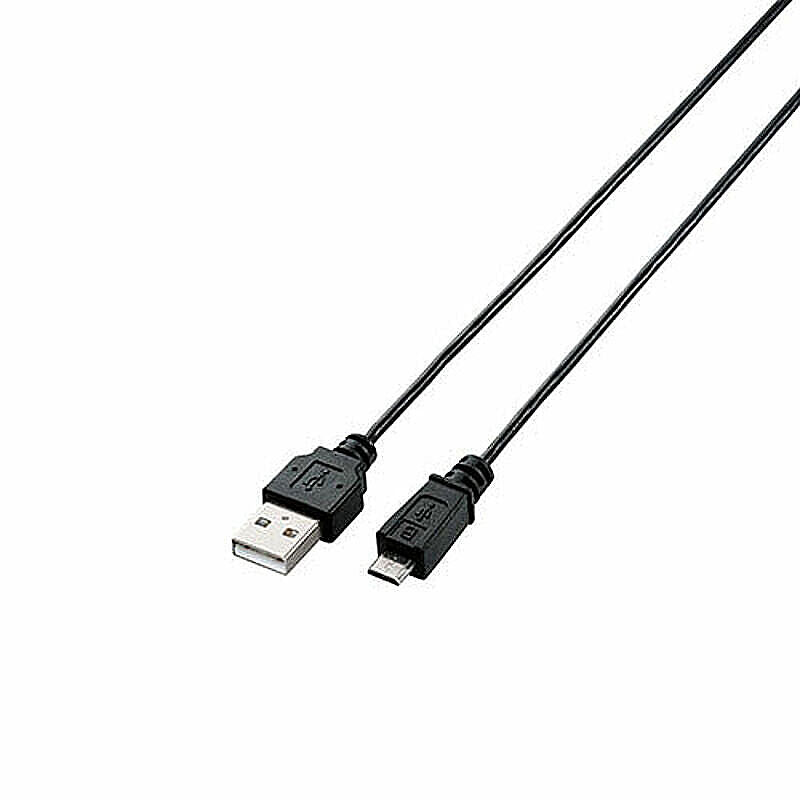 エレコム USB2.0ケーブル/A-microBタイプ/スリム/0.5m/ブラック U2C-AMBX05BK 管理No. 4953103269286