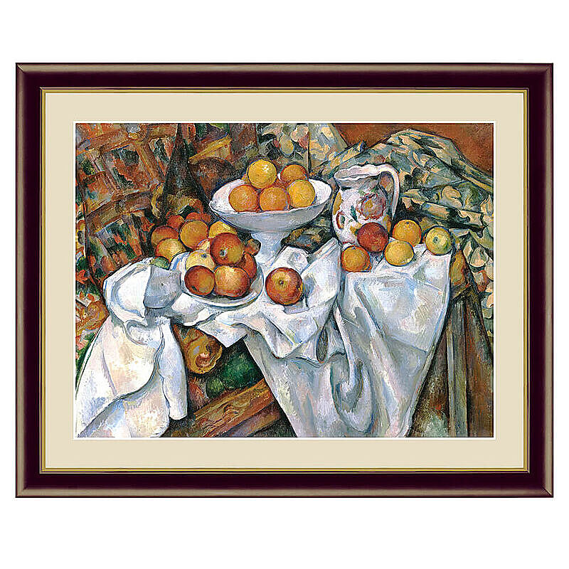 Paul Cezanne（ポール・セザンヌ） 林檎とオレンジ アートポスター（フレーム付き） m10836