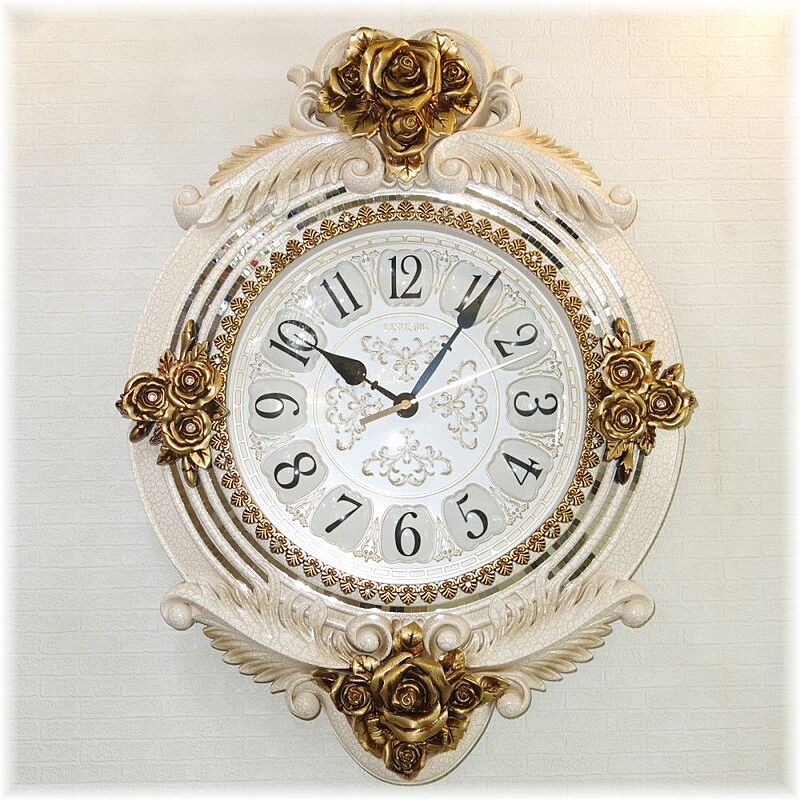 アンティーク・ガレ ☆新品 可愛い壁掛け時計 壁掛け薔薇モチーフ