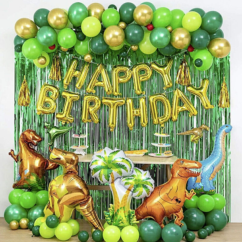 恐竜風船 HAPPY BIRTHDAY ガーランド セット 子供用誕生日飾り - 通販